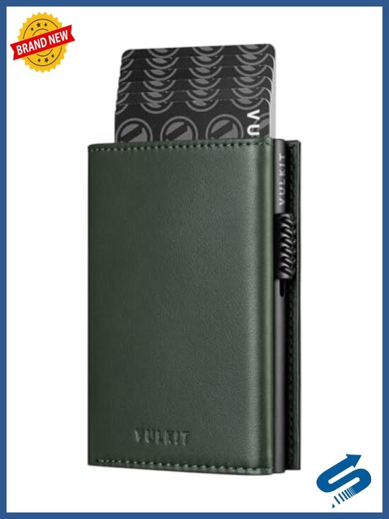 Accessories - Card Holder Wallet with Coin Pocket Pop Up Leather RFID Blocking Magnetic